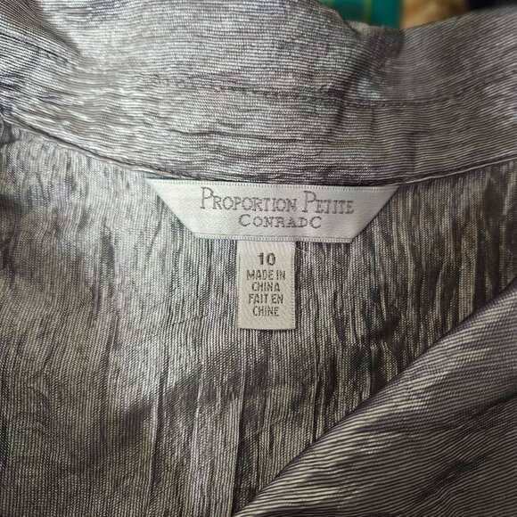 3/$25 Tuxedo Blouse - silver - Picture 6 of 8